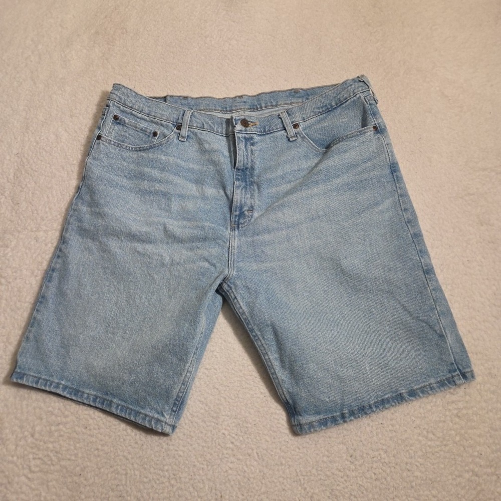 Vintage Wrangler Denim Shorts Light Wash Jeans Mens 38 Jorts Y2K Blue